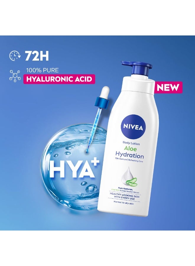 NIVEA Aloe Hydration Body Lotion, 400ml | 72H Moisturization | With Deep Moisture Serum & 100% Natural Aloe Vera Extracts - Image 4